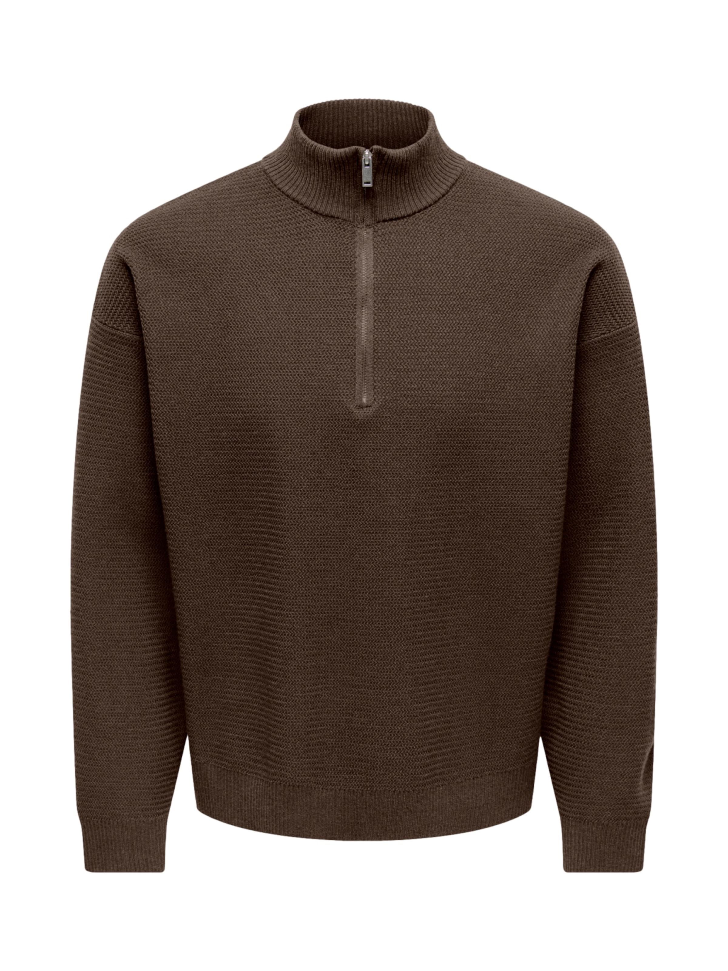 Only & Sons Pullover 'ONSCARTER' in Braun: Vorderseite