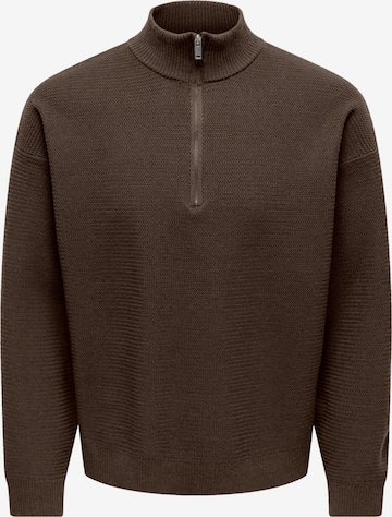 Pullover 'ONSCARTER' di Only & Sons in marrone: frontale