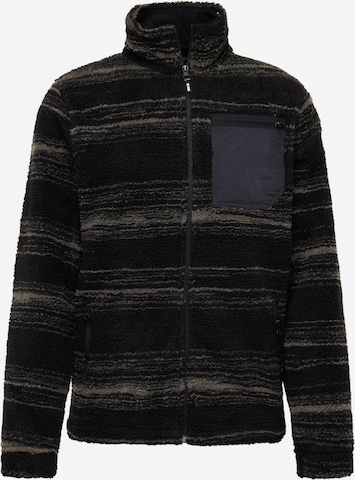 INDICODE JEANS Fleece Jacket 'Arwen' in Black: front