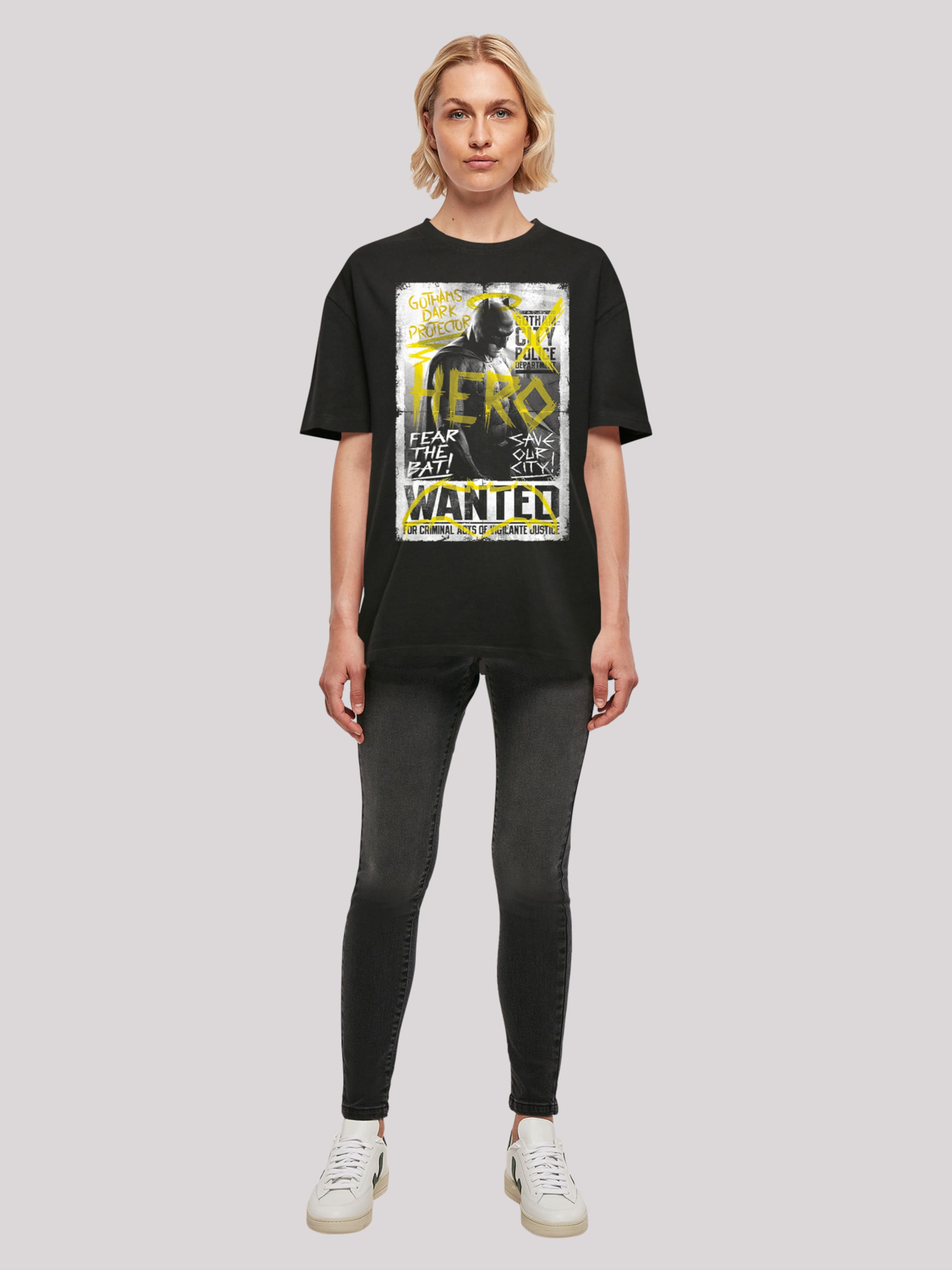 F4NT4STIC Shirt 'Batman v Superman Wanted Poster' in Black | ABOUT YOU