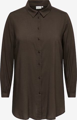 ONLY Carmakoma - Blusa 'CARFREYJA' en marrón: frente