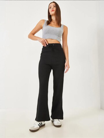 Bianco Lucci Flared Broek in Zwart