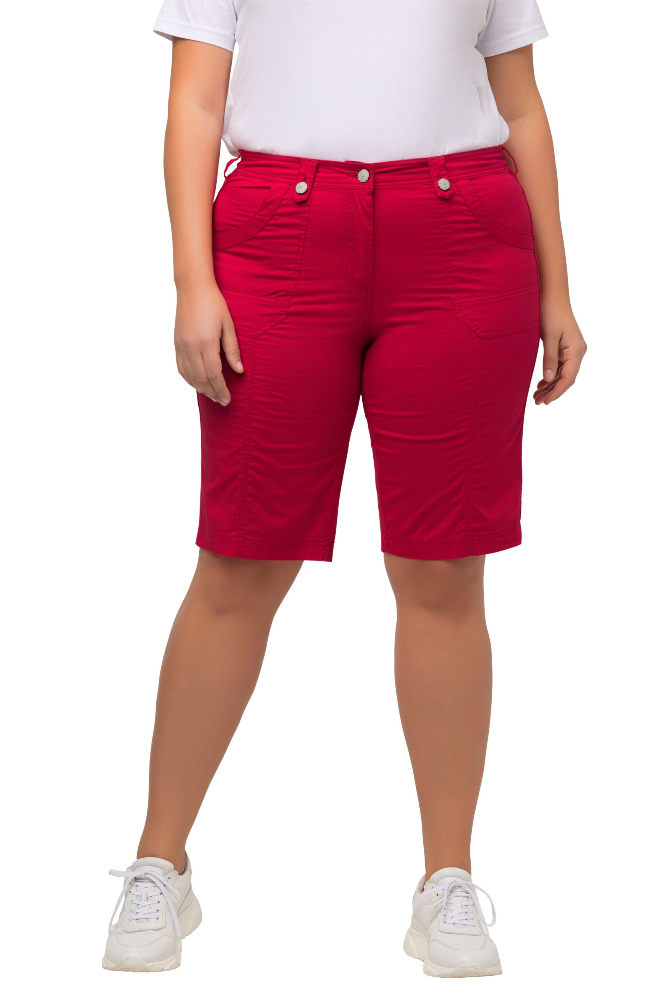 Ulla Popken Regular Broek in Rood: voorkant