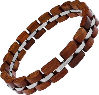 Holzwerk Armband 'LEHMSEE' in 18-23 cm in braun, Produktansicht