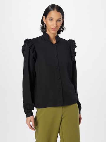 KnowledgeCotton Apparel Blouse in Black: front