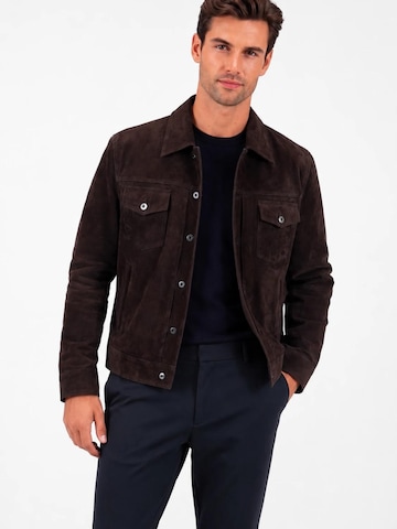 Veste mi-saison 'KENT SUEDE' CYCAS D'OR en marron : devant