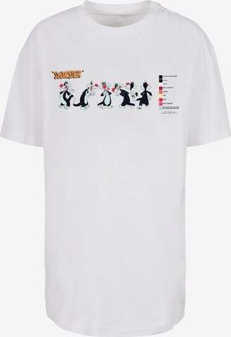 F4NT4STIC T-Shirt 'Looney Tunes Sylvester Colour Code' in Weiß: predná strana
