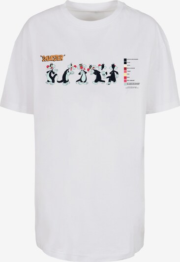 F4NT4STIC Shirt 'Looney Tunes Sylvester Colour Code' in de kleur Gemengde kleuren / Wit, Productweergave