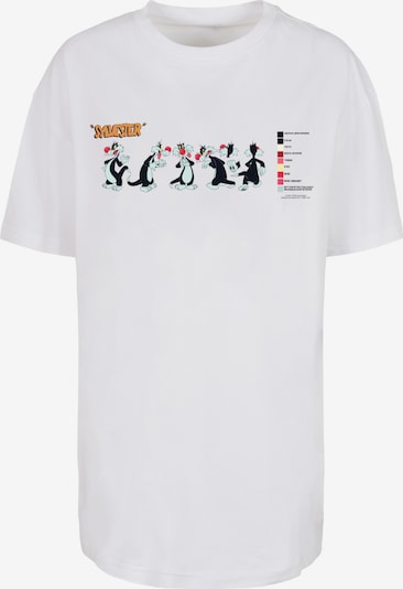 F4NT4STIC T-Shirt 'Looney Tunes Sylvester Colour Code' in mischfarben / weiß, Produktansicht
