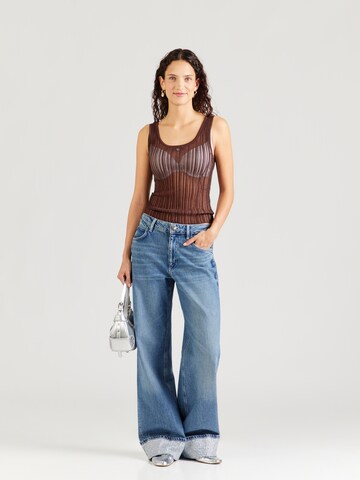 GUESS - Top de punto 'AUDREY' en marrón