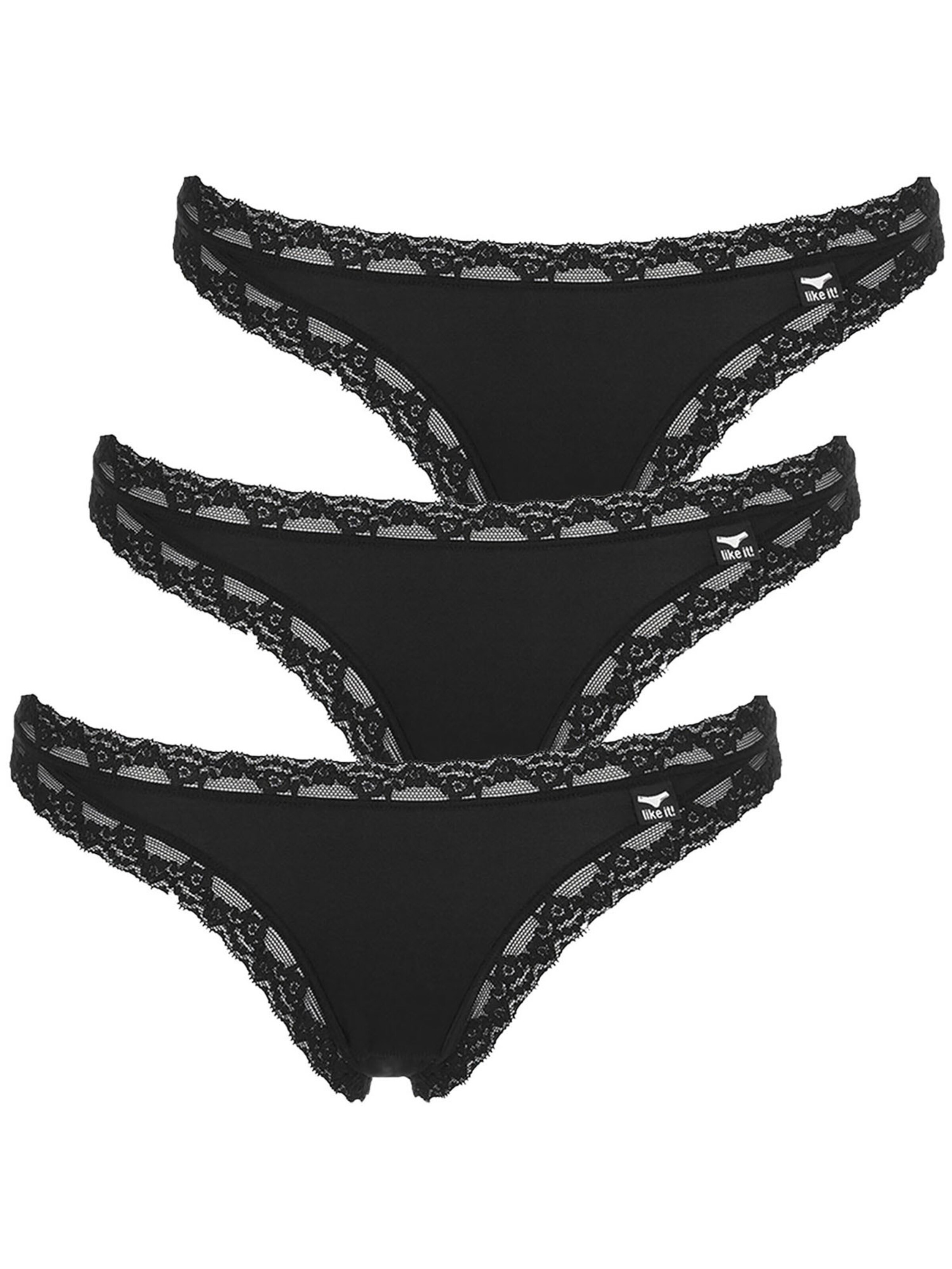 like it! String 'Olivia'‌‌‌ in Schwarz: Vorderseite