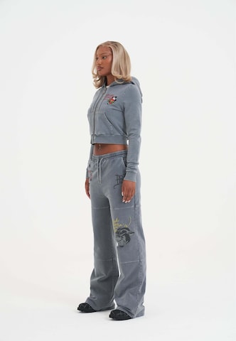 Ed Hardy Sweatjacke 'Flaming Tiger' in Grau