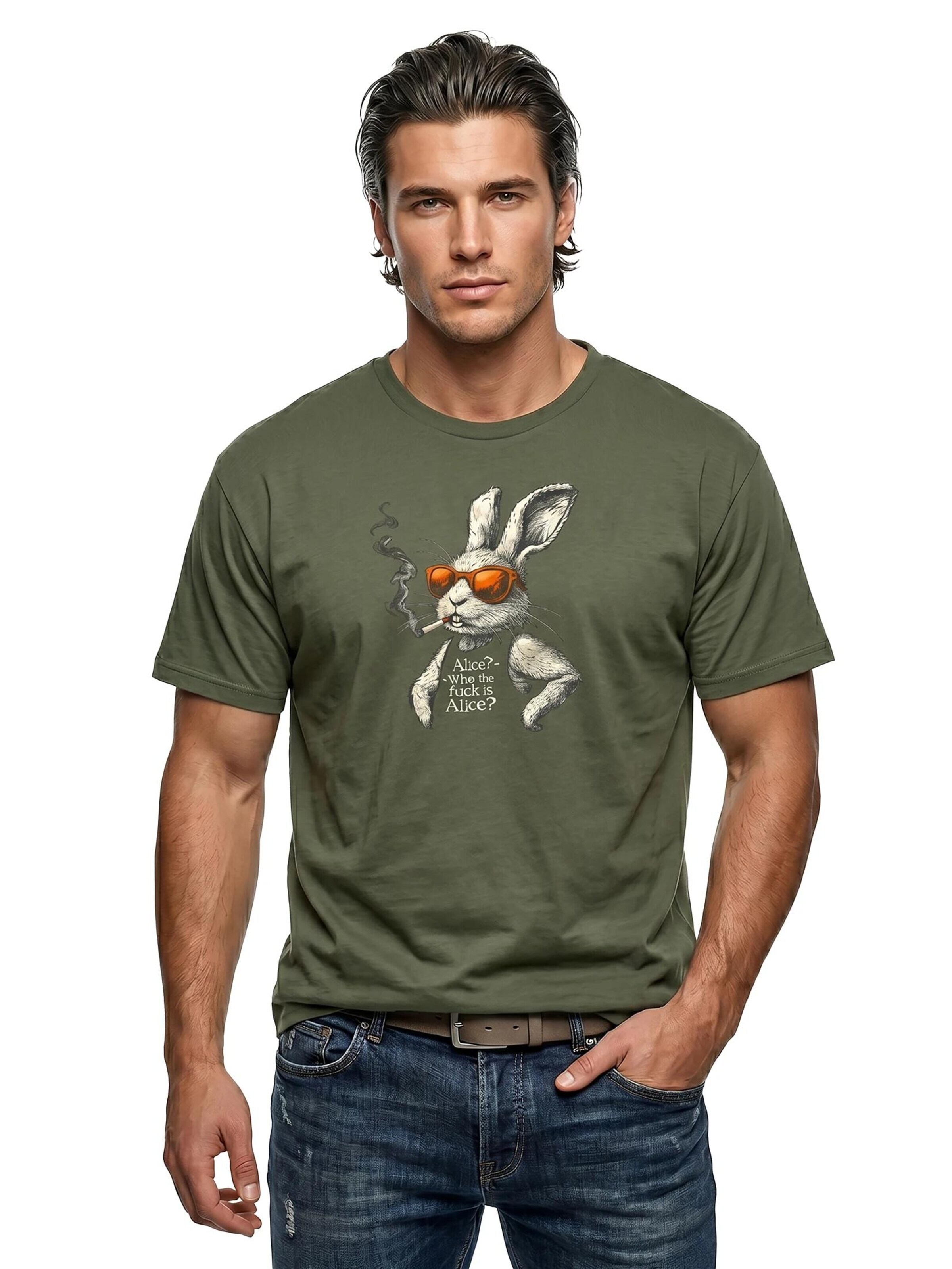 MAKAYA Shirt 'Alice Bunny' in Green