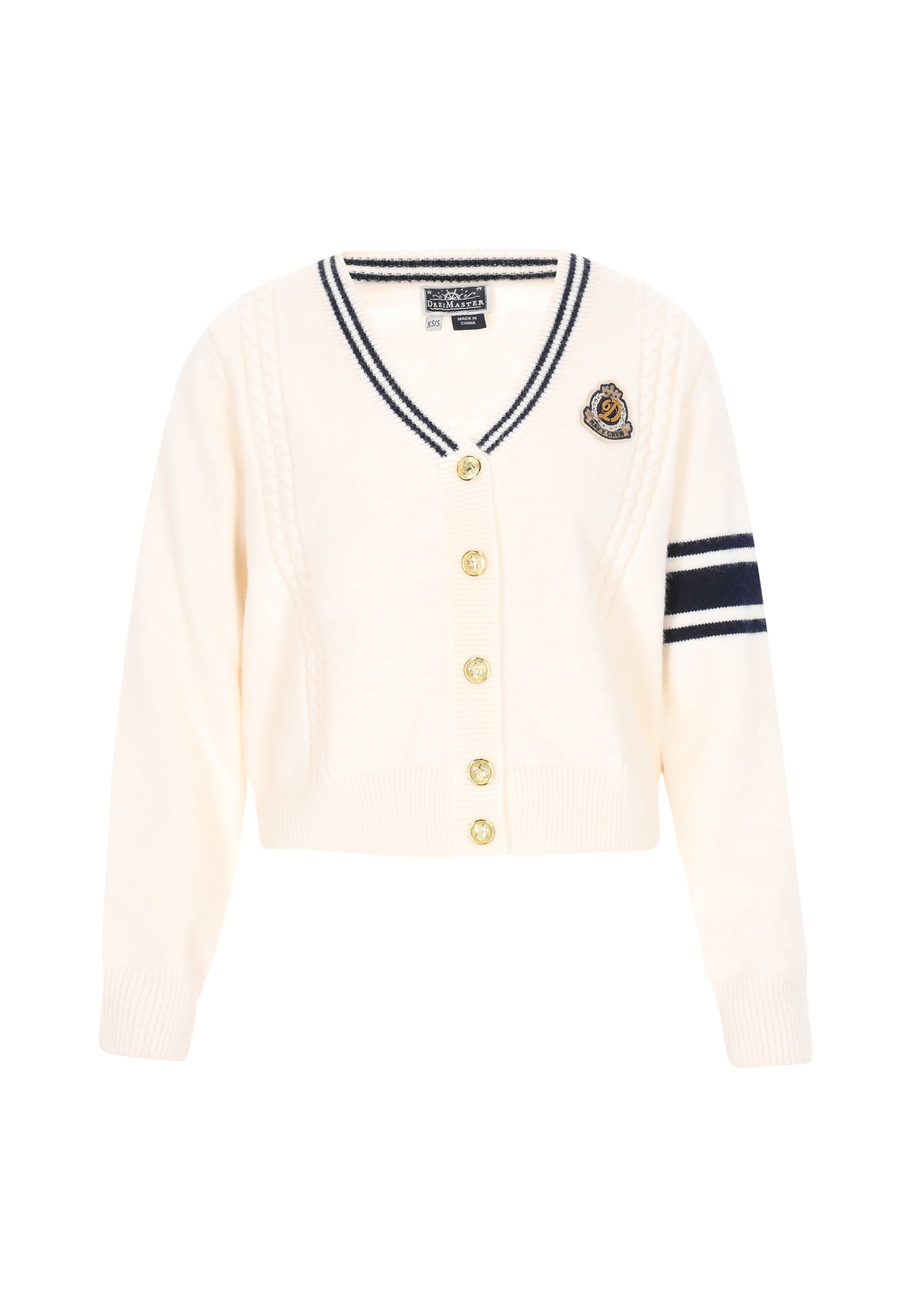 DreiMaster Maritim Kardigan – bílá: přední strana