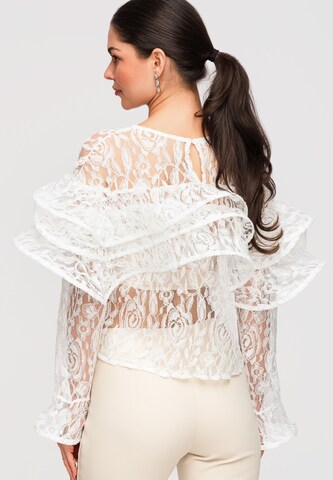Ombre Bluse in Weiß