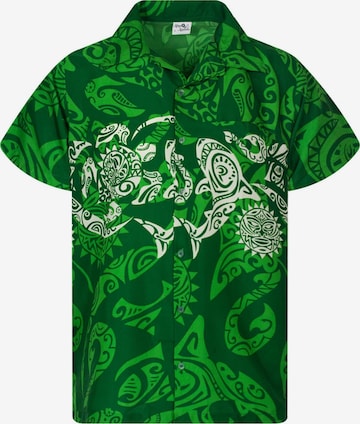 Maglietta 'Maori Chest' di King Kameha in verde: frontale