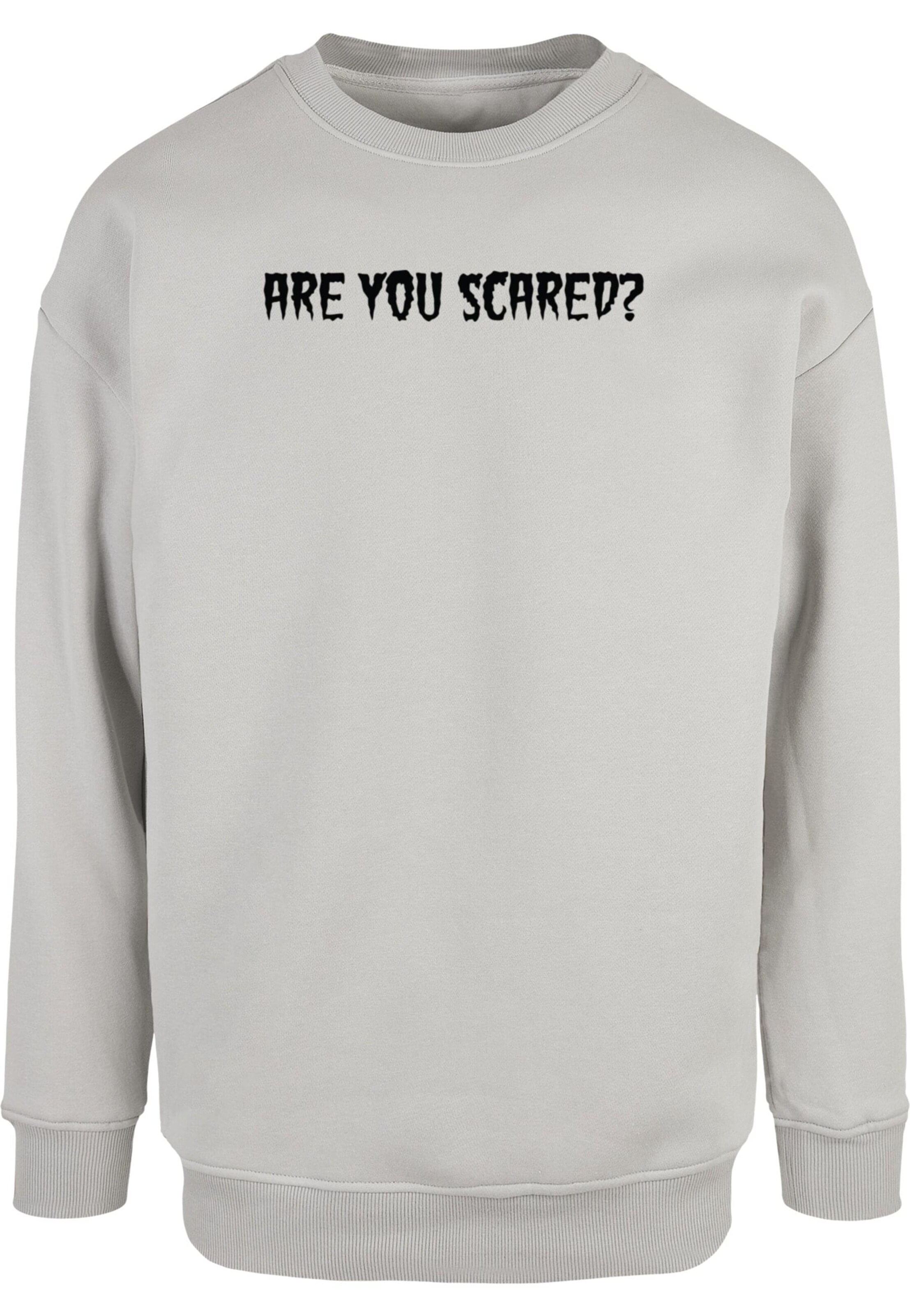Merchcode Sweatshirt 'Halloween - Are You Scared' in Grey: front