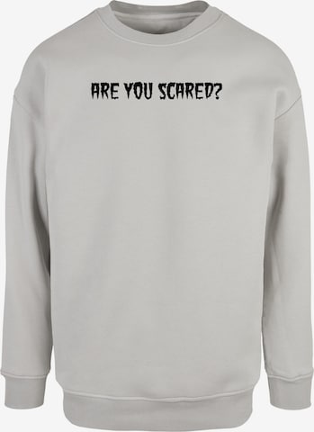 Merchcode Sweatshirt 'Halloween - Are You Scared' in Grey: front