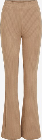 VILA Flared Pleated Pants in Brown: front