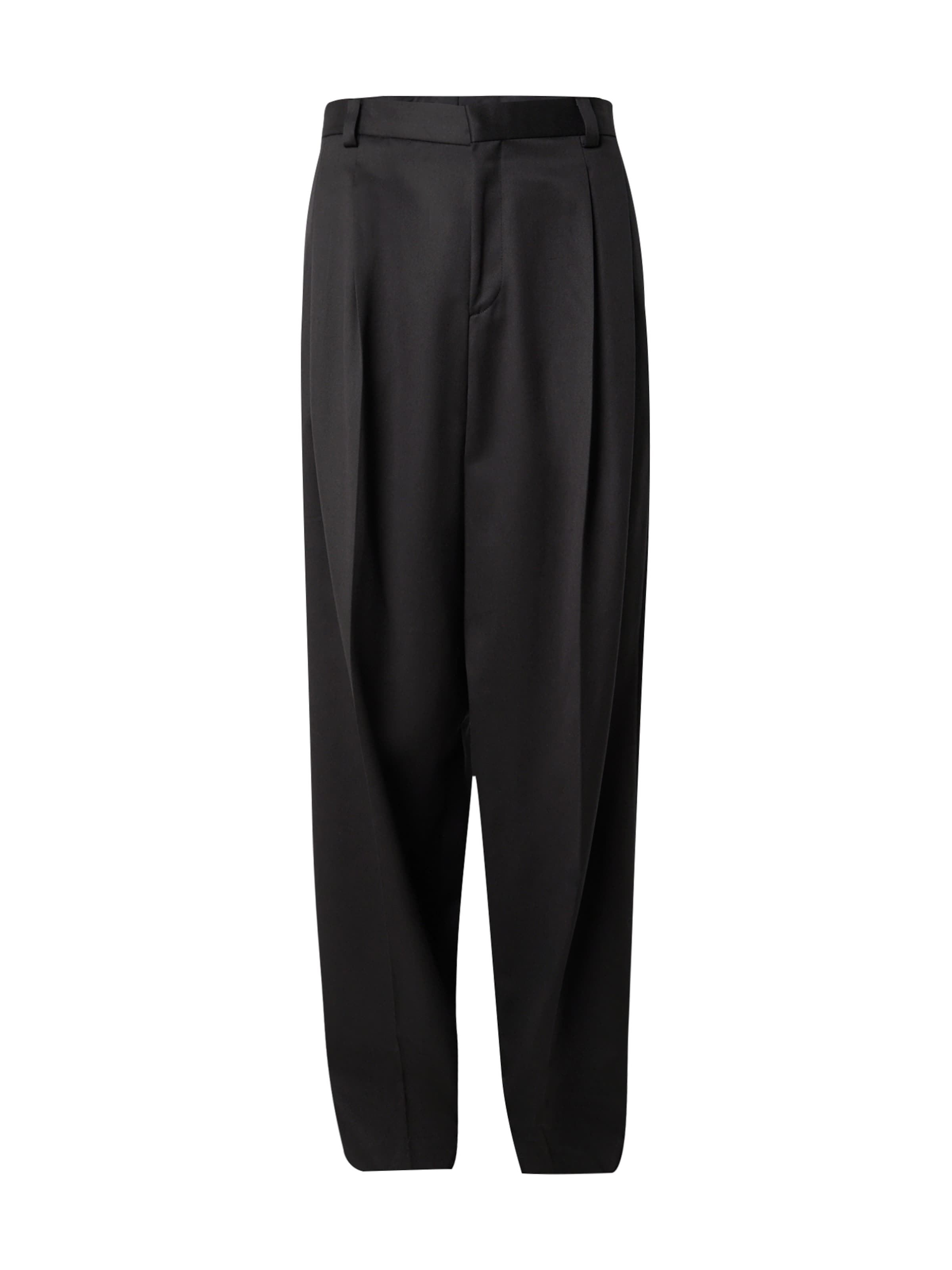 HUGO Свободный крой Брюки со складками 'Fedix' в Черный: спереди