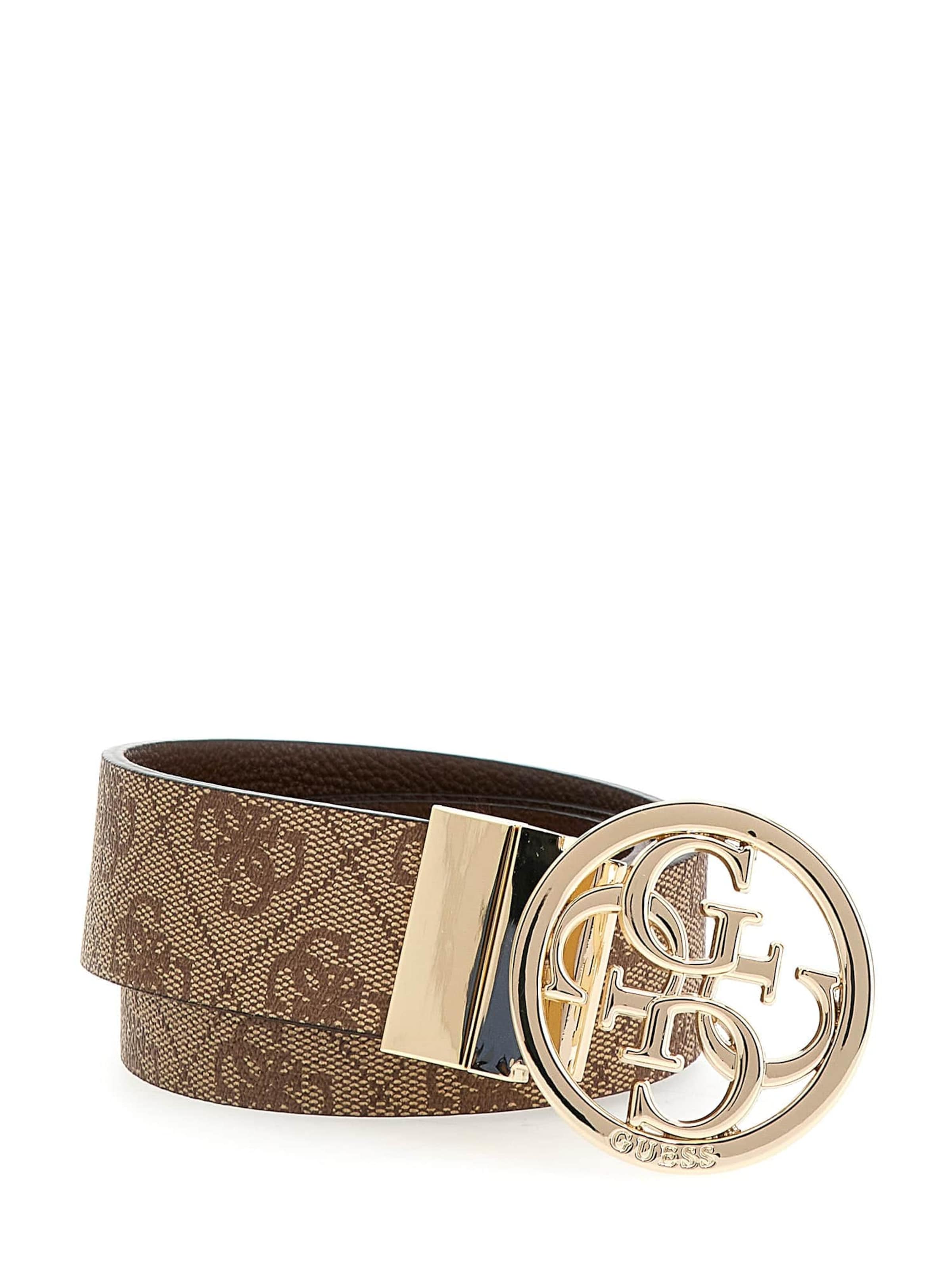 GUESS Cinturón 'NOELLE ADJ & REV PANT BELT H35' en marrón claro / marrón oscuro / oro, Vista del producto