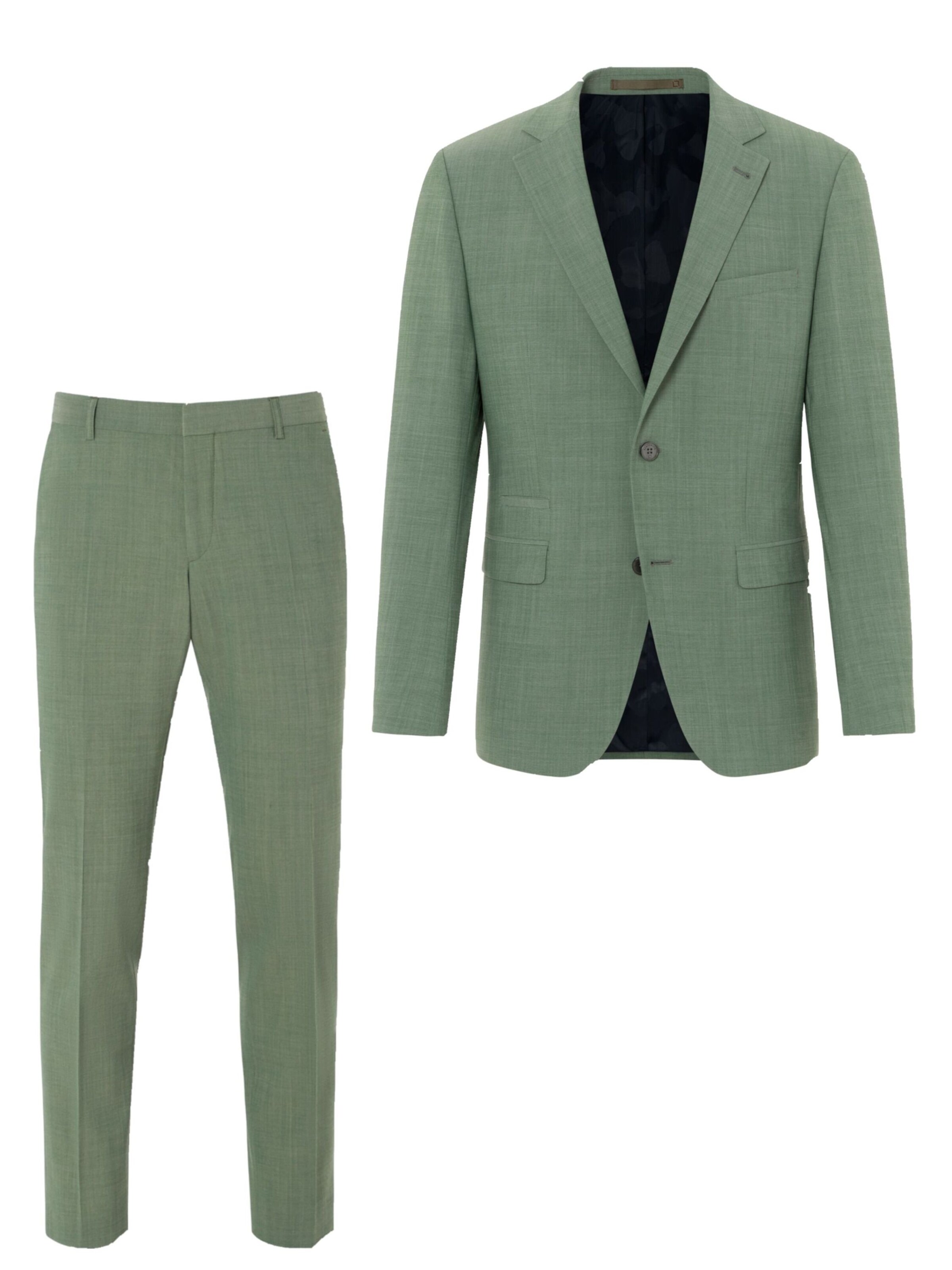 BENVENUTO Slimfit Anzug 'SALVI Iago 360' in Grün: Vorderseite