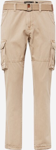 INDICODE JEANS Regular Cargobroek 'Villiam' in Beige: voorkant