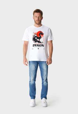 Oldskull Shirt 'ASIAN DRAGON SPIRIT GRAPHIC' in Wit