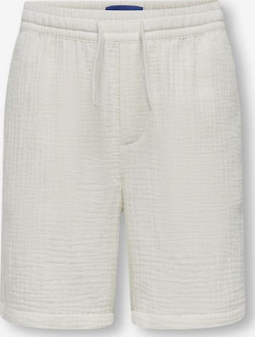 Only & Sons Junior Regular Trousers 'OSJTel-Pas' in White: front