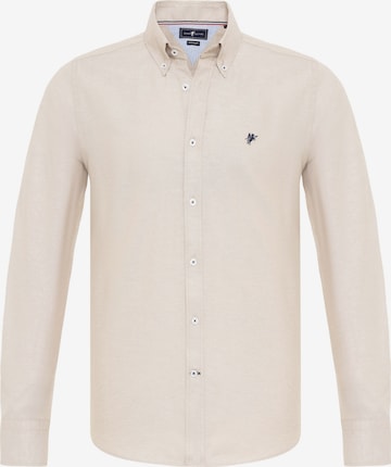 DENIM CULTURE Regular fit Button Up Shirt ' EDIZ ' in Beige: front