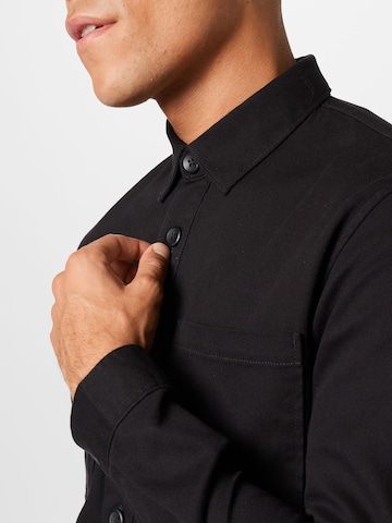 TOM TAILOR DENIM Comfort fit Button Up Shirt in Black
