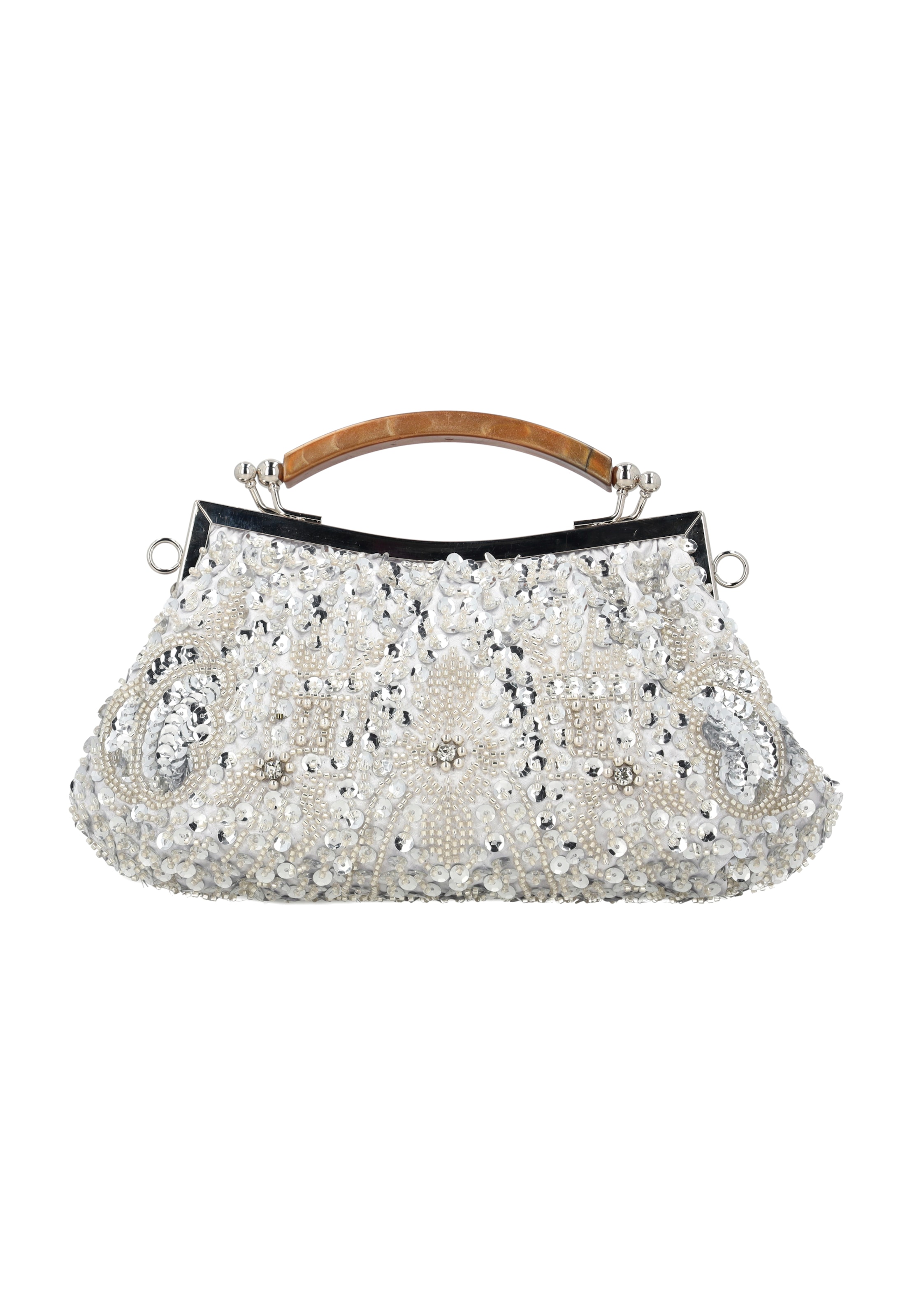 Usha - Clutches em prata: frente