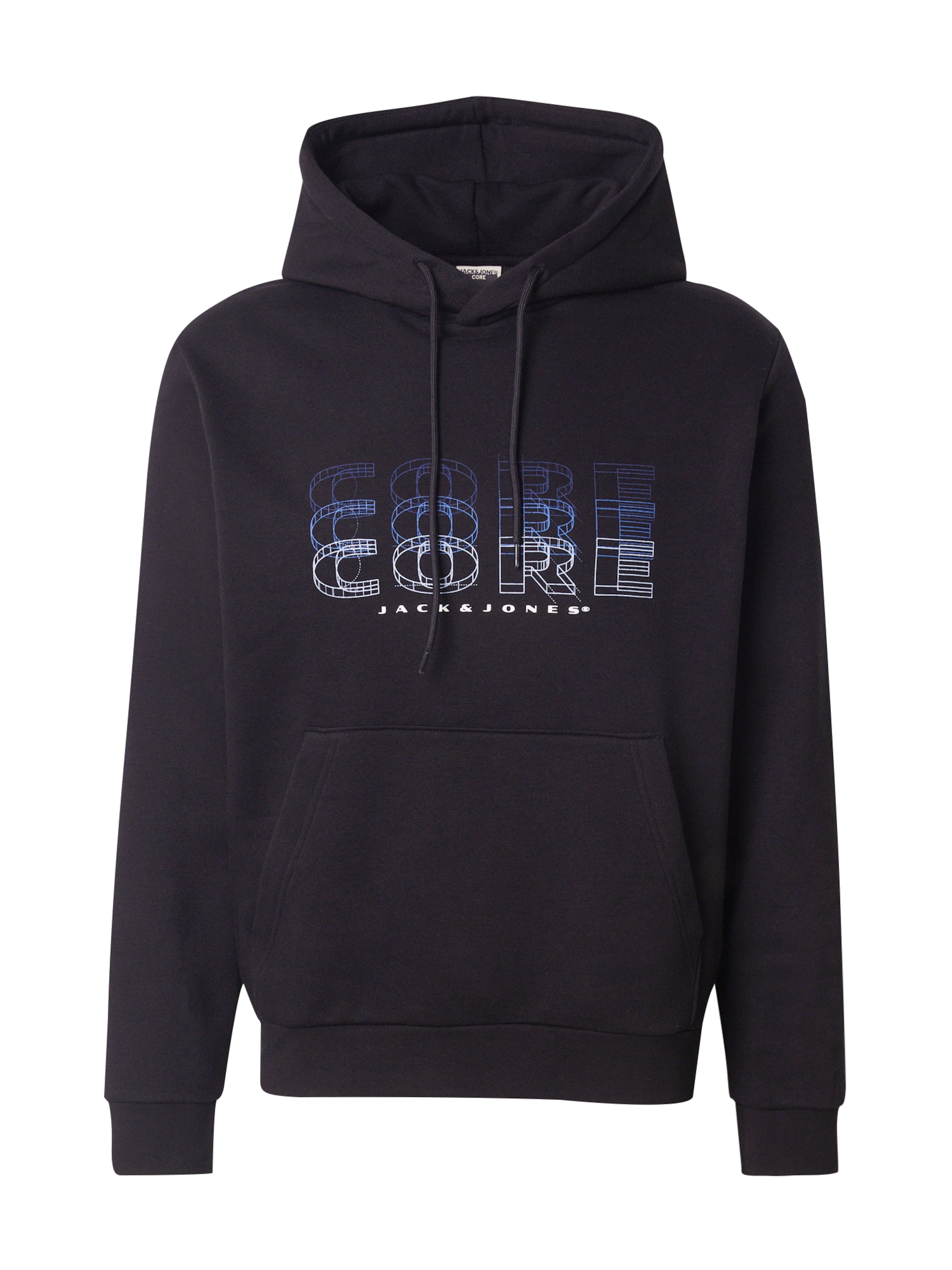 JACK & JONES Суичър 'JCOFUSION' в синьо / черно / бяло, Преглед на продукта