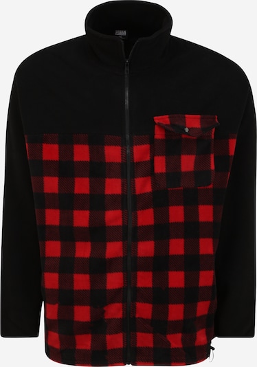 Giacca di pile Urban Classics Big & Tall di colore rosso / nero, Visualizzazione prodotti