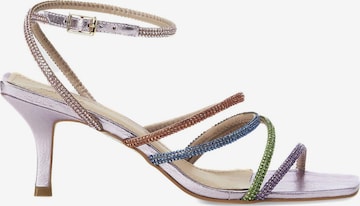 Mangara Atelier - Sandalias con hebilla 'Sandales a talon Mangara Arca à brides strass' en lila: frente
