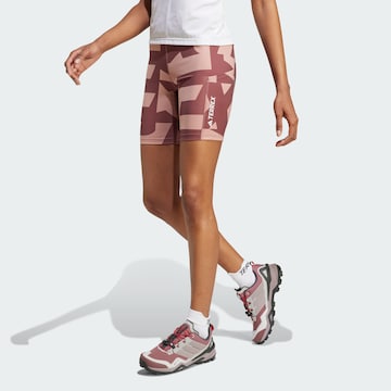 ADIDAS TERREX Skinny Outdoor trousers in Pink: front