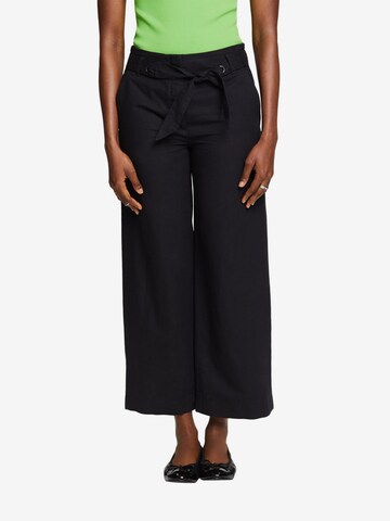 Wide Leg Pantalon ESPRIT en noir : devant