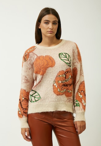 Influencer Sweter ' Macro flowers ' w kolorze mieszane kolory: przód