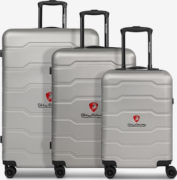 Tonino Lamborghini Suitcase Set 'Bologna' in Silver: front
