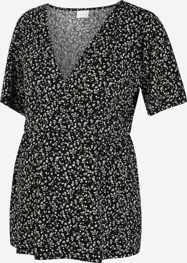 MAMALICIOUS Shirt 'Carla Tess' in de kleur Geel / Zwart / Wit, Productweergave