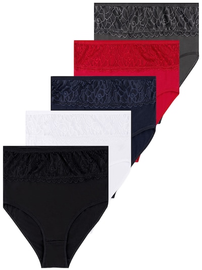 LOREZA Slip 'Damen Slip Elisabeth' in XXL in de kleur Knalrood / Zwart / Wit, Productweergave
