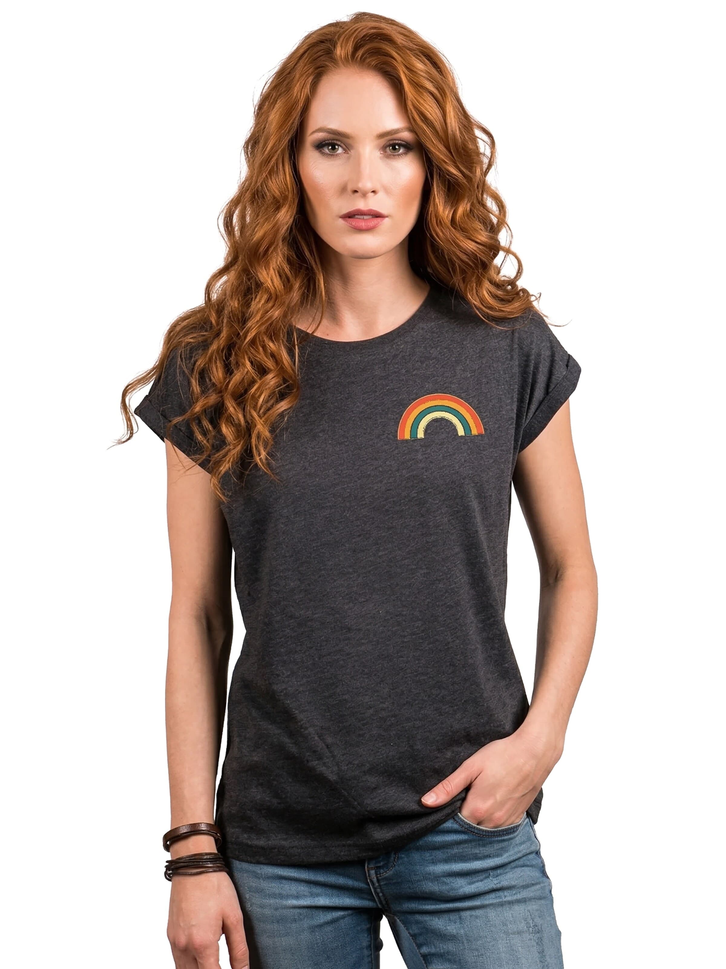 MAKAYA Shirt 'Rainbow'‌‌‌‌‌‌‌‌‌ in Grau: Vorderseite