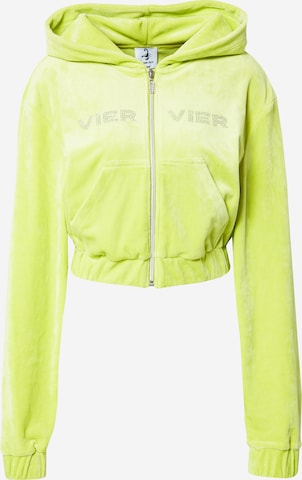 VIERVIER Zip-Up Hoodie 'Adriana' in Green: front