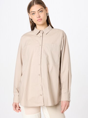 modström - Blusa 'Tapir' em bege: frente