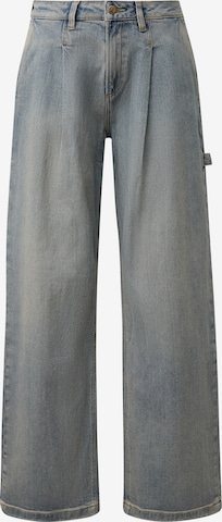 QSWide Leg/ Široke nogavice Traperice s naborima - plava boja: prednji dio