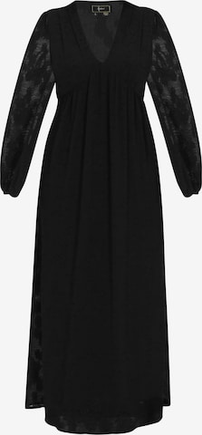 Rochie de la faina pe negru: față