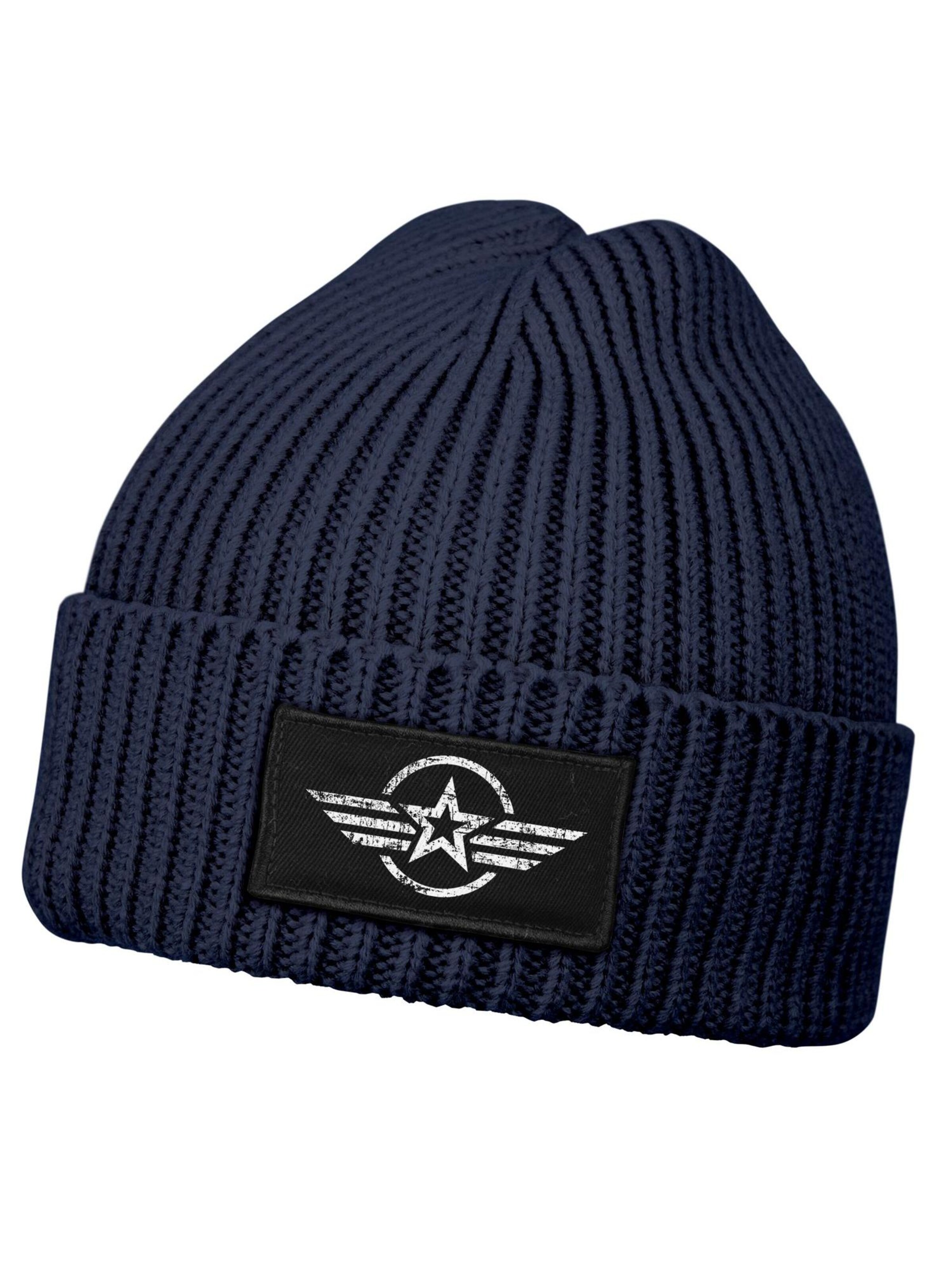Neverless Beanie 'Airforce Wings' in Blue