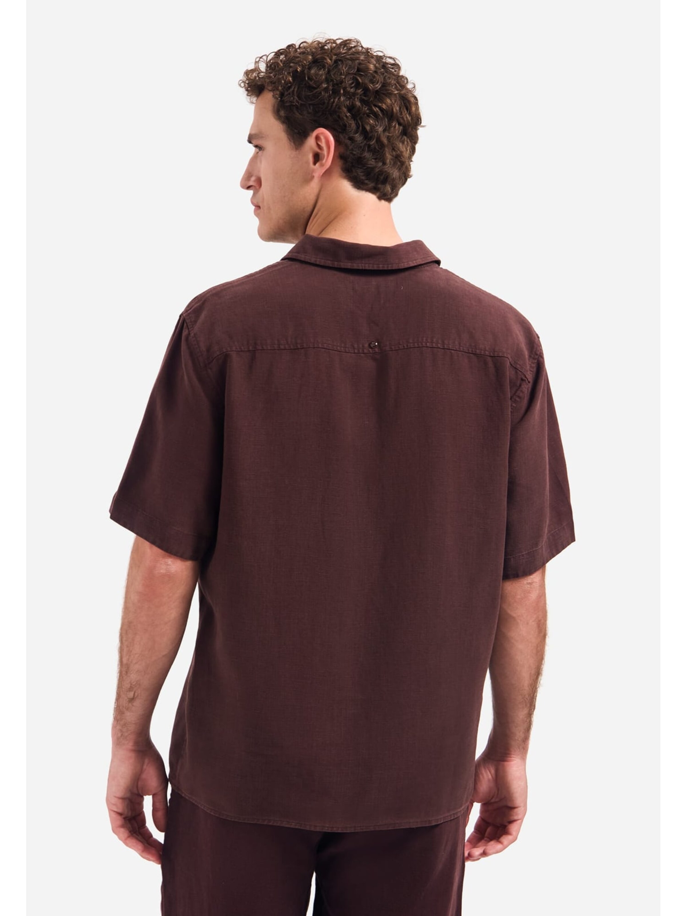 No Excess Comfort fit Button Up Shirt in Brown