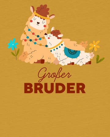 watabout.kids Shirt 'Lama Großer Bruder' in Geel