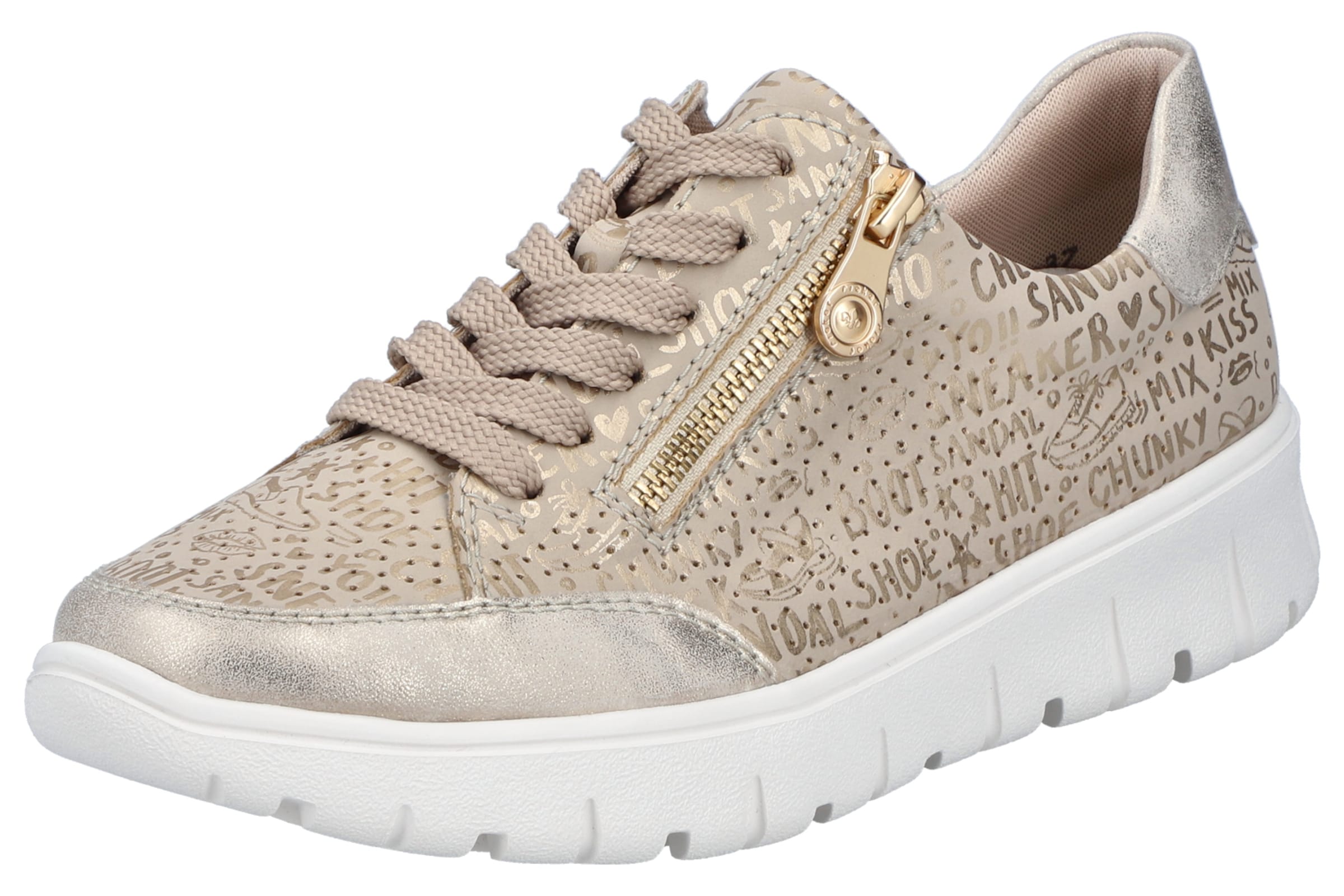 Baskets basses Rieker en or : devant